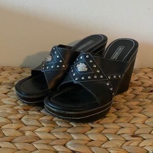Y2K Harley Davidson Wedge Sandals